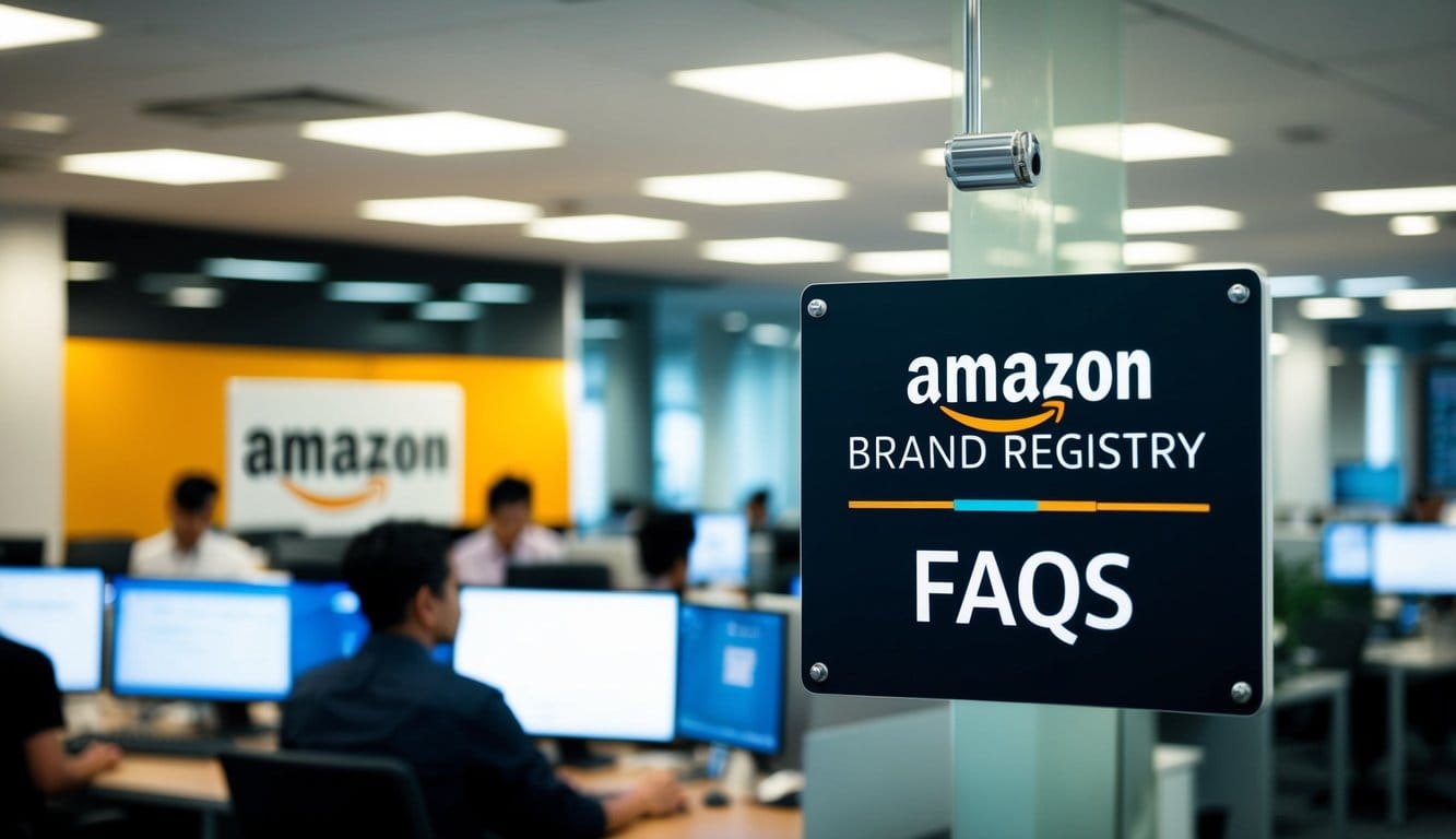 Amazon Brand Registry in Singapore with FAQS sign