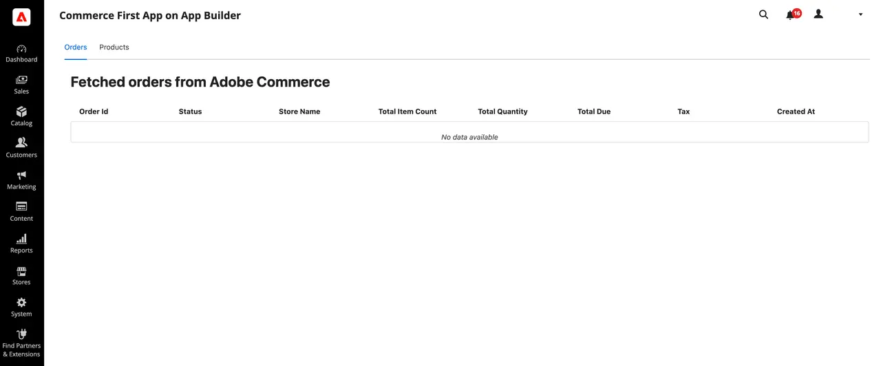Adobe Commerce dashboard
