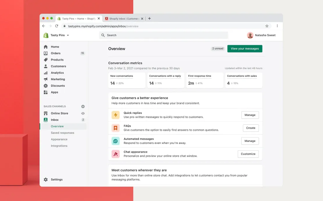 shopify inbox dashboard